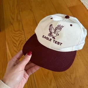 Vintage Dead stock Eagle Test White and Maroon Baseball Cap - Three Brothers